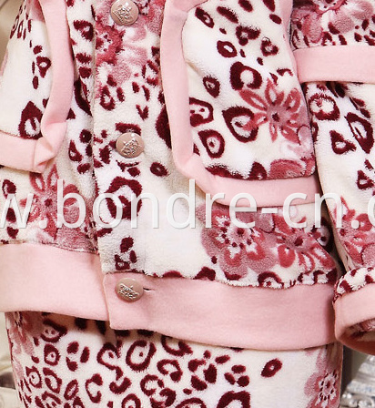 Women's Printed Coral Fleece Pajamas Suit BP22-22 01